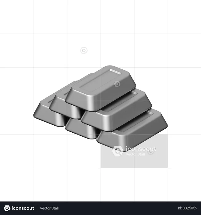 Lingotes de plata  3D Icon