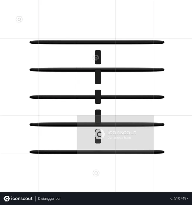 Linha de barra pontilhada de música  3D Icon