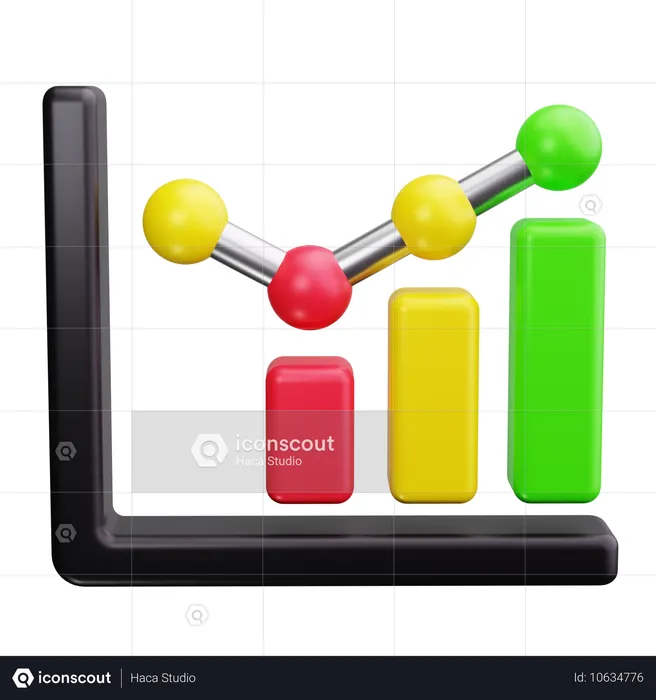 Liniendiagramm  3D Icon