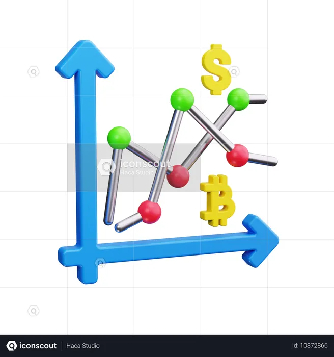 Liniendiagramm  3D Icon