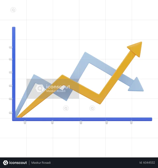 Liniendiagramm  3D Icon