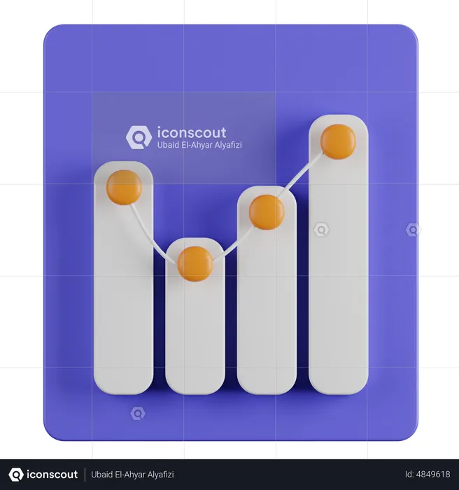 Linienwachstumsdiagramm  3D Icon