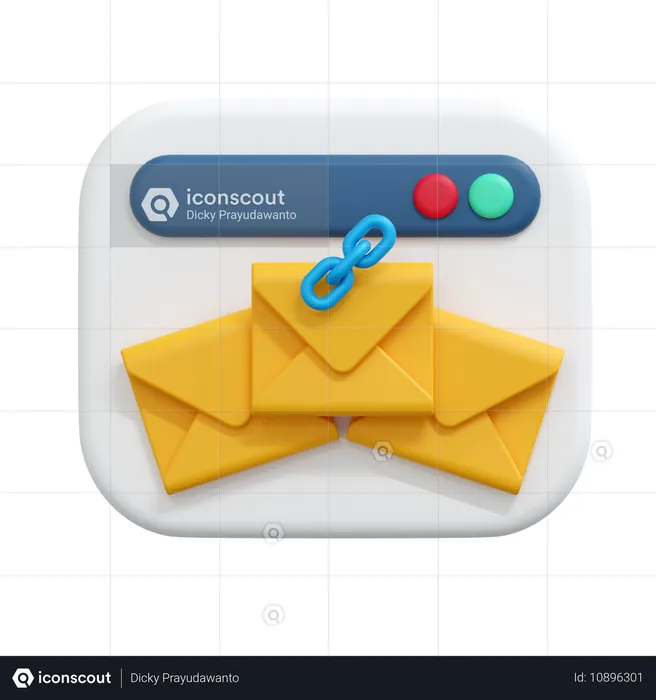 Link mail message  3D Icon