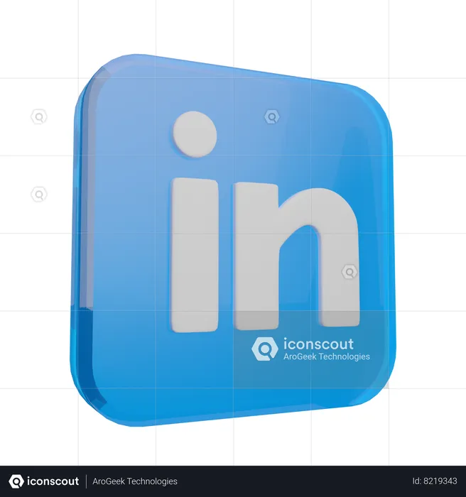 Linkdin Logo 3D Icon