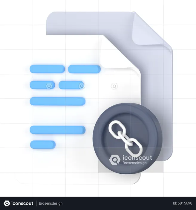 Linked document  3D Icon