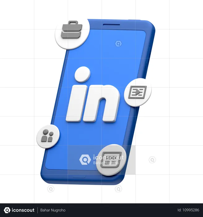 LinkedIn en el teléfono inteligente Logo 3D Icon