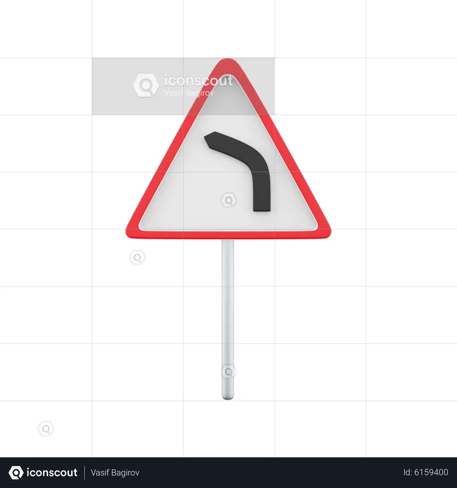 Schild „Links abbiegen“  3D Icon