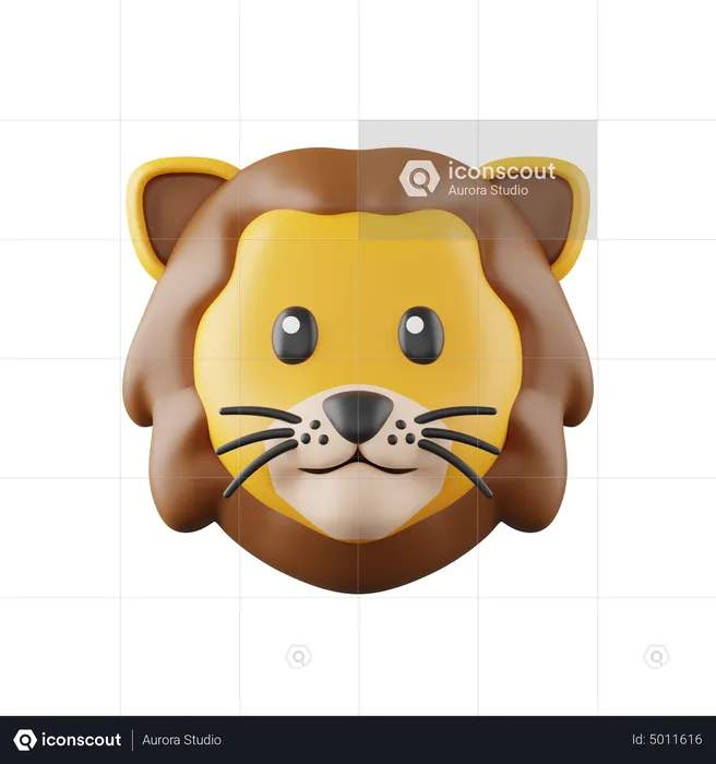 Lion Emoji 3D Icon