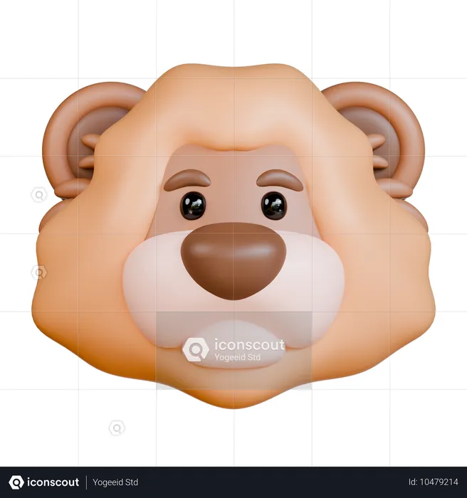 Lion Head  3D Icon