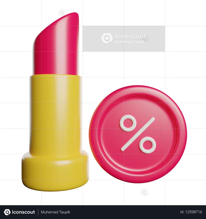 Lipstick Discount  3D Icon