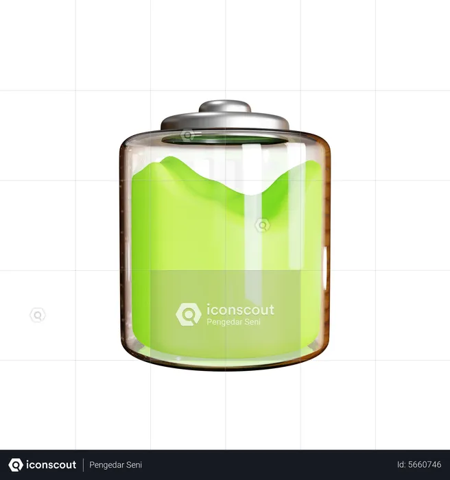 Liquid Full Battery  3D Icon