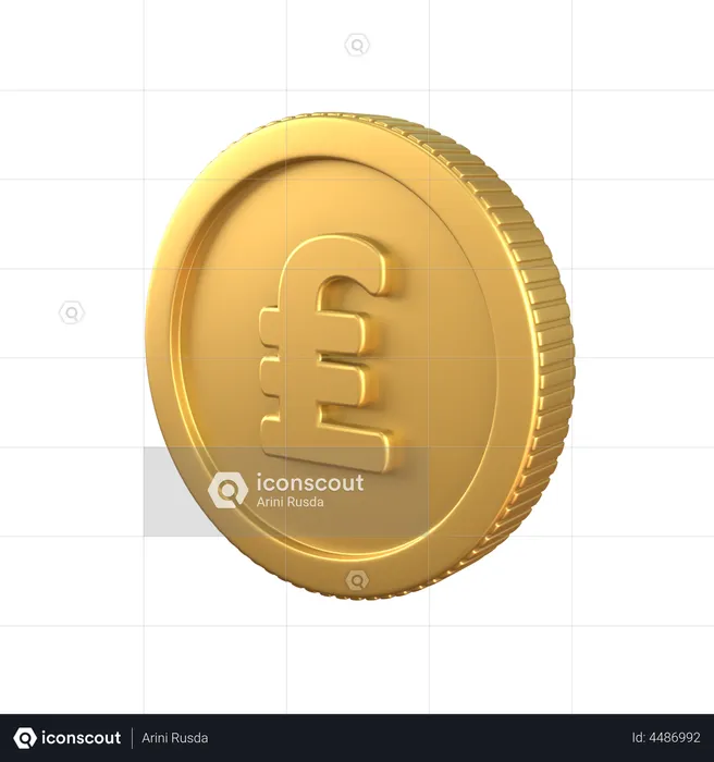 Lira Gold Coin  3D Icon