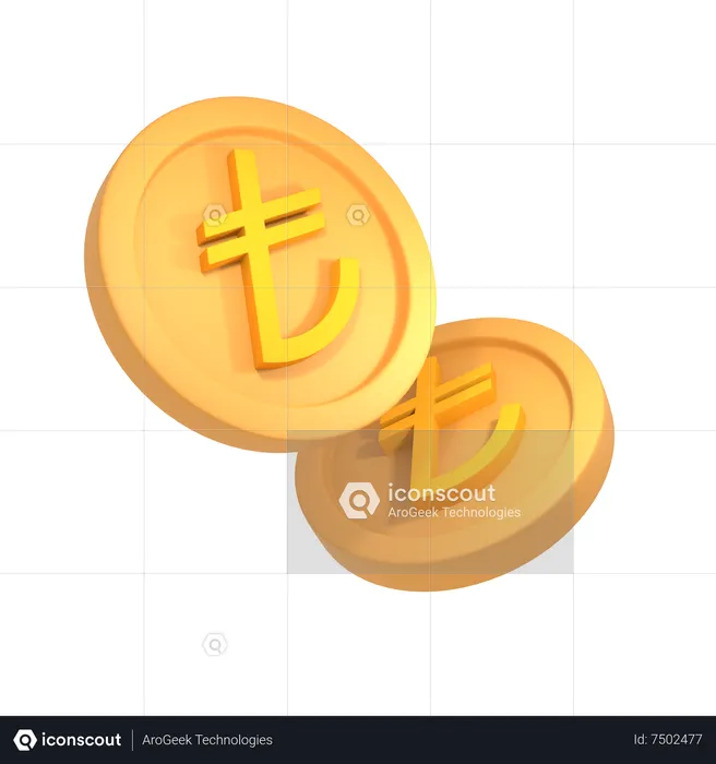 Lira turca  3D Icon