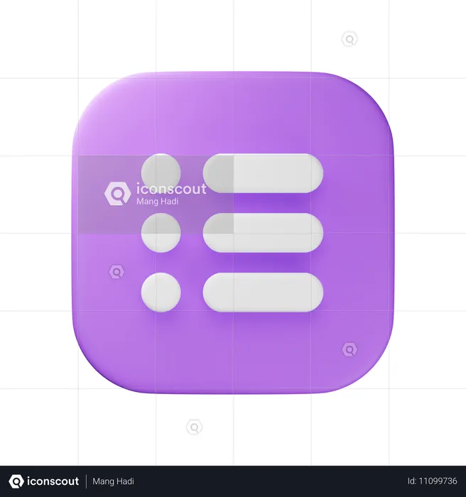 List  3D Icon