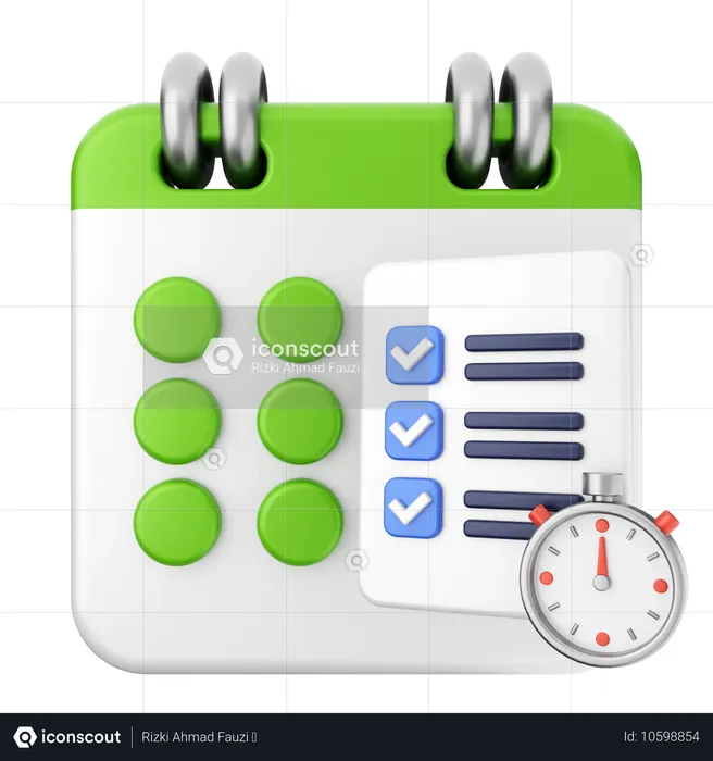 List Calendar  3D Icon