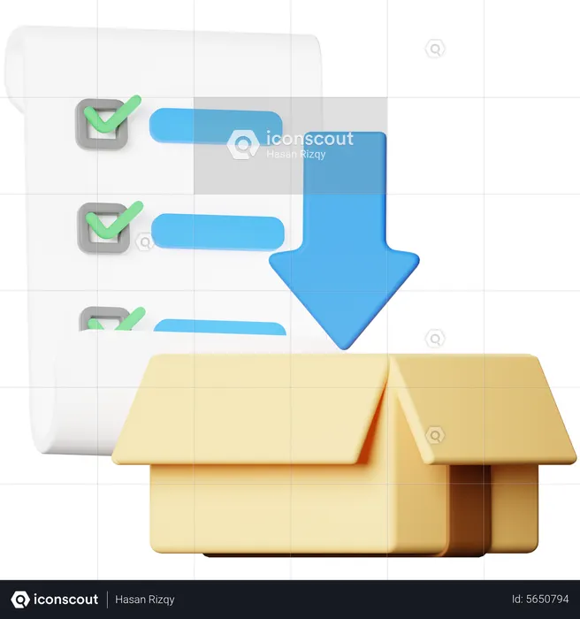 List Package  3D Icon