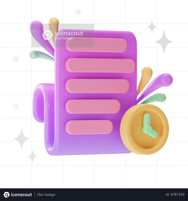 Lista de agendamento  3D Illustration