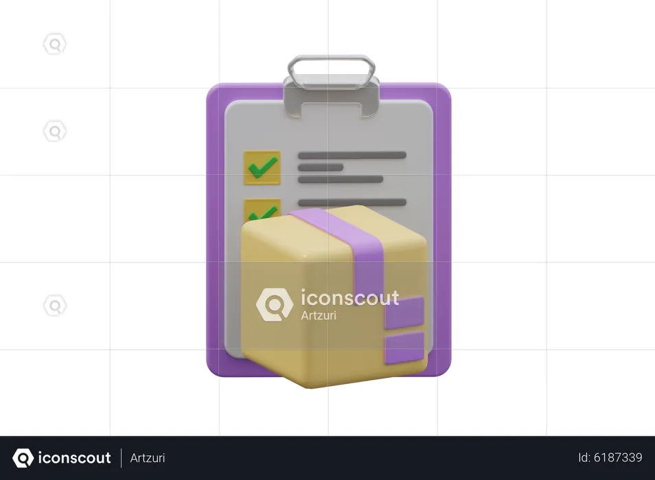 Lista de aprobación de entrega  3D Icon