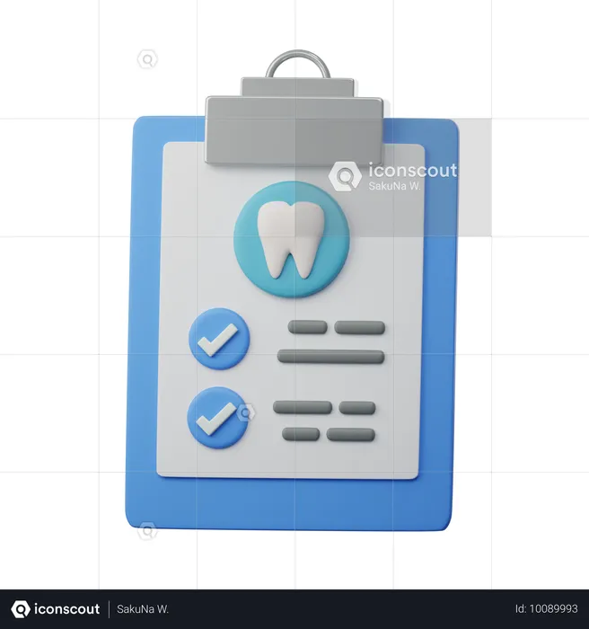 Lista de revisión dental  3D Icon