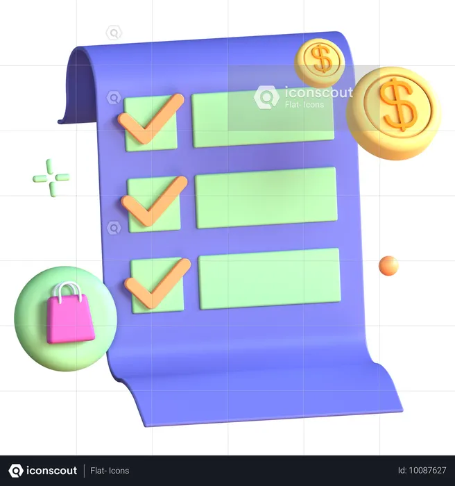 Lista de la compra  3D Icon