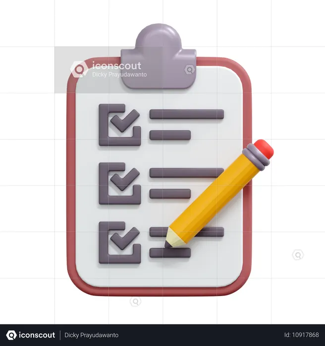 Lista de afazeres  3D Icon