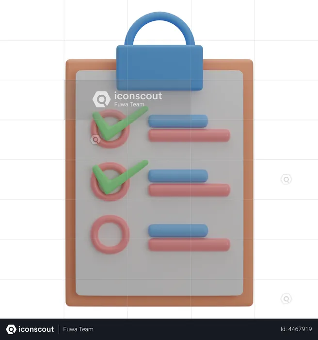 Lista de afazeres  3D Illustration