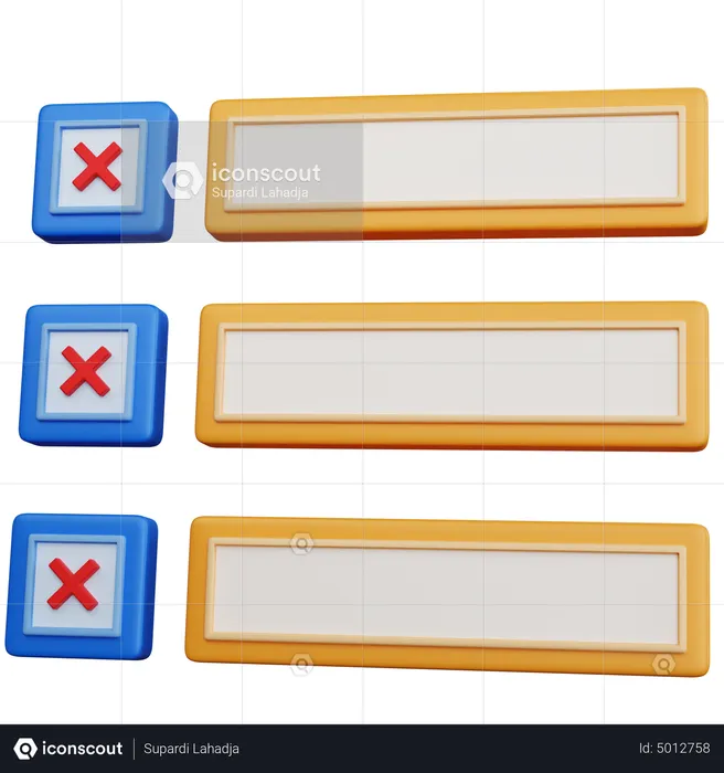Lista de verificação com marca cruzada  3D Icon