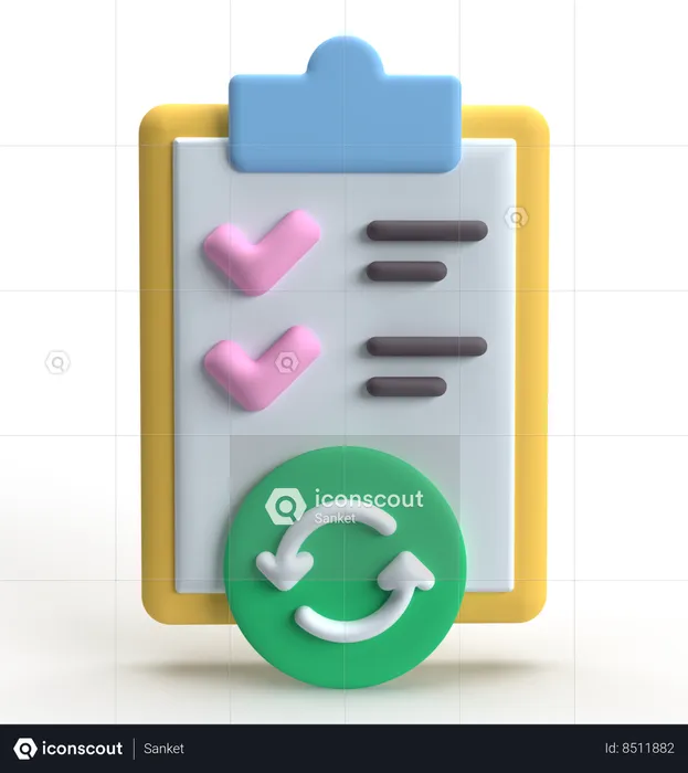 Lista de verificação de recarga  3D Icon