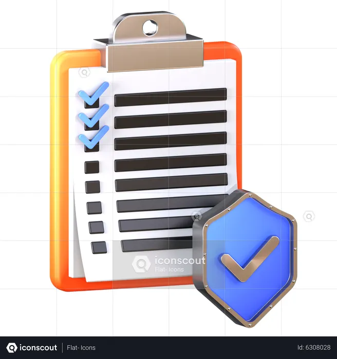 Lista de verificação de segurança  3D Icon