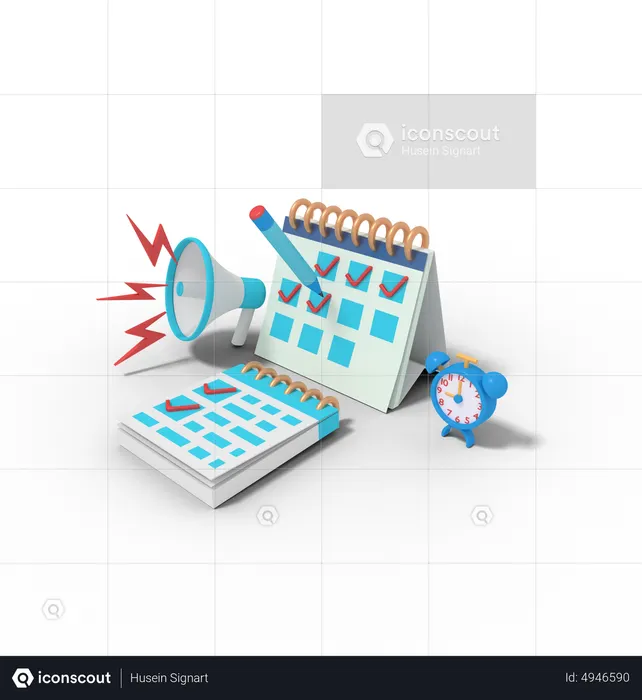 Lista de verificação do cronograma de marketing  3D Icon