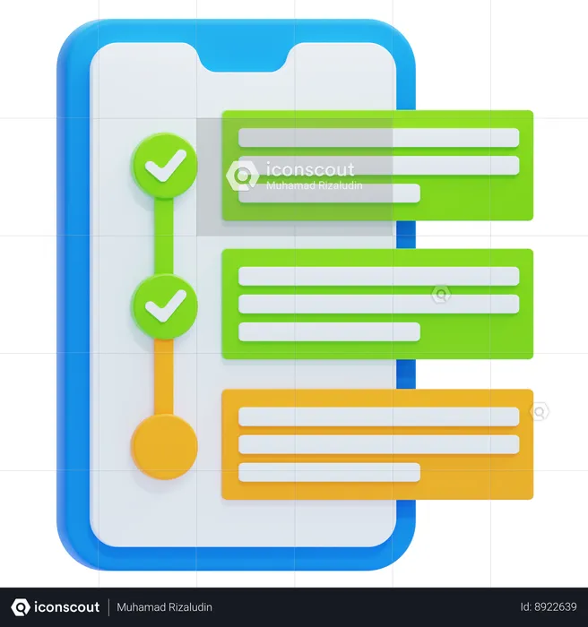 Lista de verificação no smartphone  3D Icon