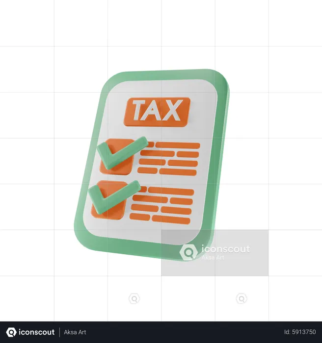 Lista de verificación de impuestos  3D Icon