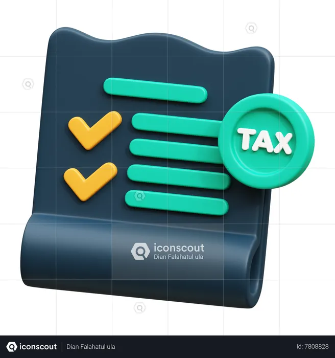 Lista de verificación de impuestos  3D Icon