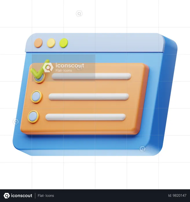 Lista de verificación en línea  3D Icon