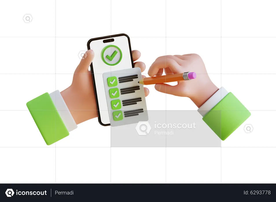 Lista de verificación en línea  3D Illustration