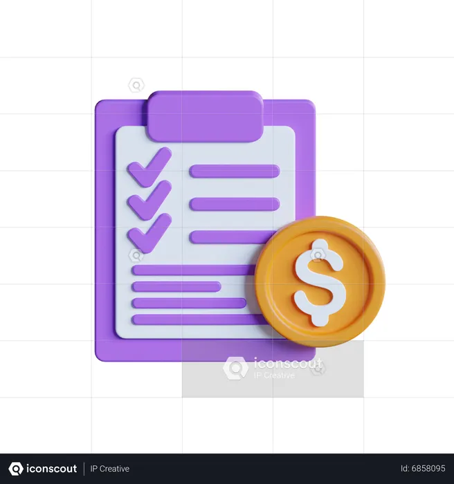 Lista financiera  3D Icon