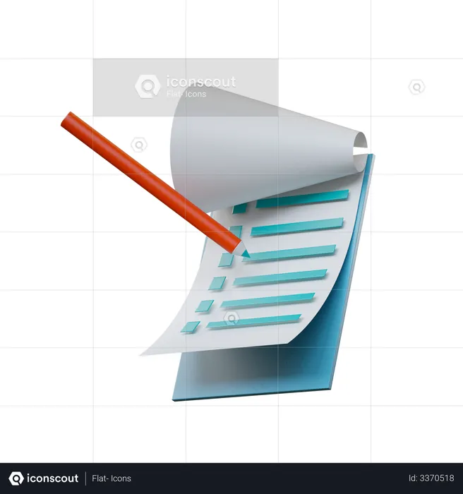 Liste de contrôle médical  3D Illustration