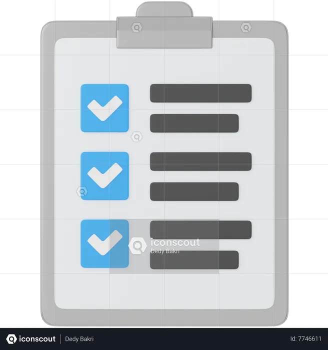 Liste de contrôle  3D Icon