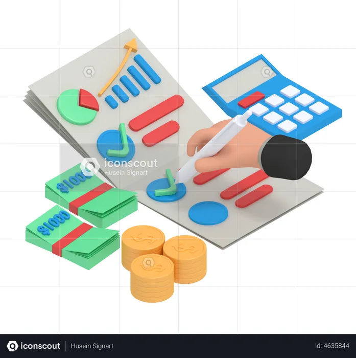 Liste de contrôle de croissance  3D Illustration