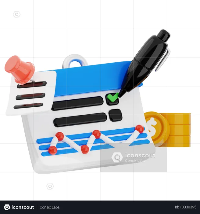 Liste de contrôle des affaires  3D Icon