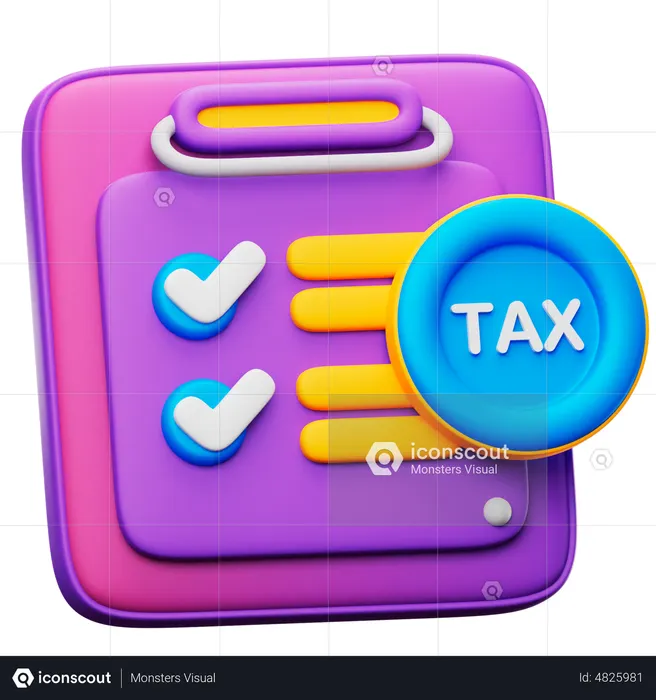 Liste de contrôle fiscale  3D Icon
