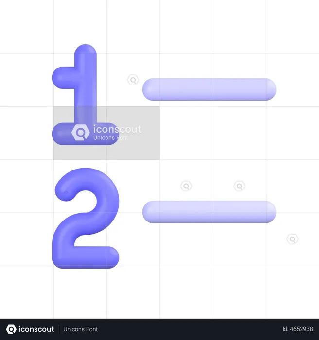 Liste numérotée  3D Icon