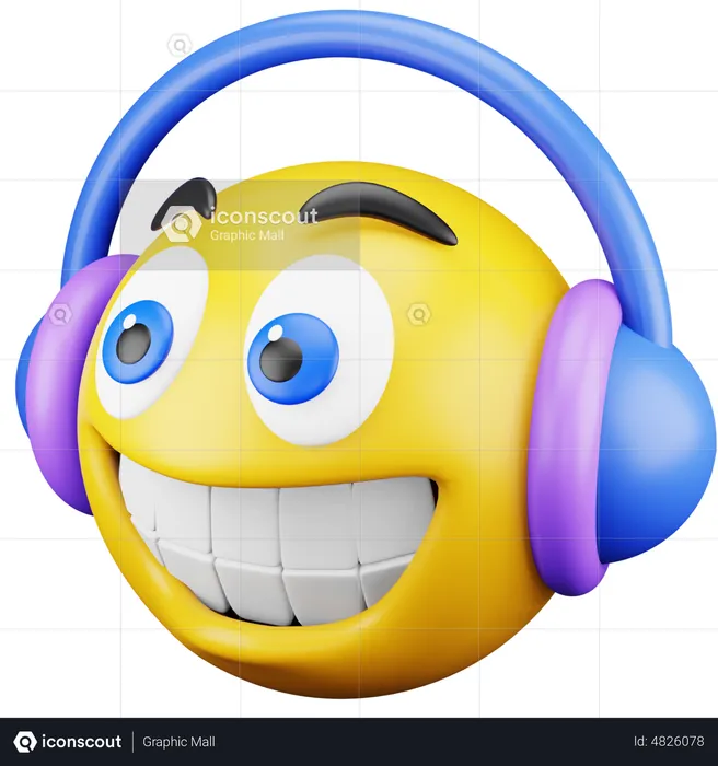 Listening Music Emoji Emoji 3D Icon