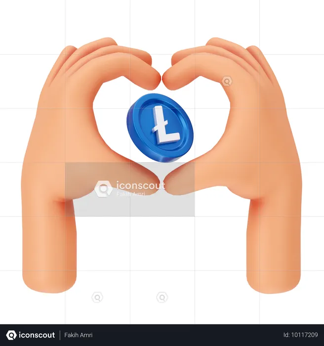 Amour du litecoin  3D Icon