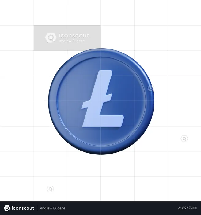 Litecoin crypto coin Original  3D Icon