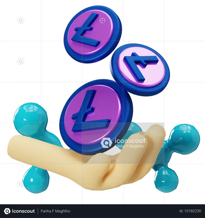 Litecoin Cryptocurrency Digital Innovation  3D Illustration