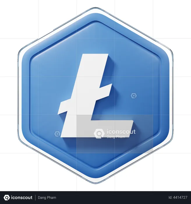 Litecoin (LTC) Badge  3D Illustration