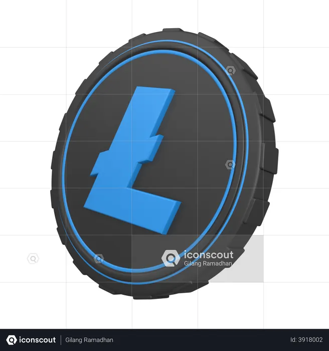 Litecoin LTC Coin  3D Illustration