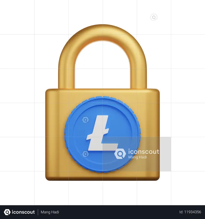 라이트코인 자물쇠  3D Icon