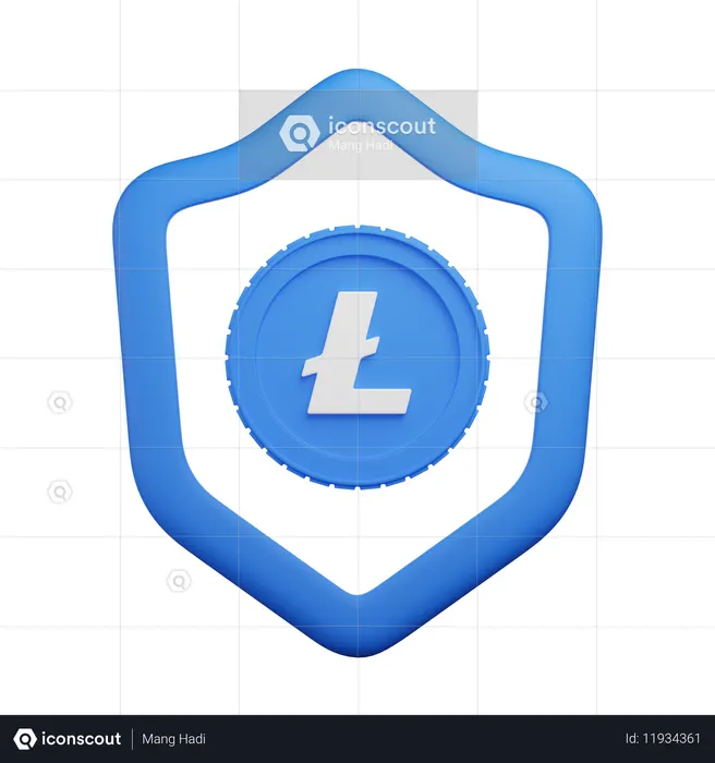 라이트코인 실드  3D Icon